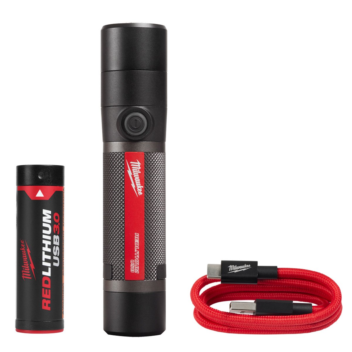 Milwaukee 2160-21 REDLITHIUM™ USB 800L Compact Flashlight - kit contents