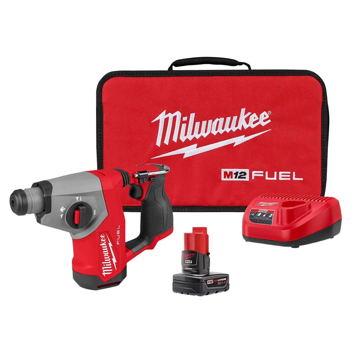 Milwaukee 2508-21XC M12 FUEL™ 5/8” SDS Plus Rotary Hammer Kit - kit contents