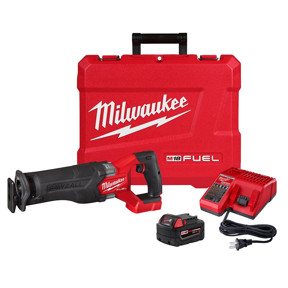 Milwaukee 2821-21 M18 FUEL™ SAWZALL® Recip Saw - 1 Battery XC5.0 Kit - kit contents