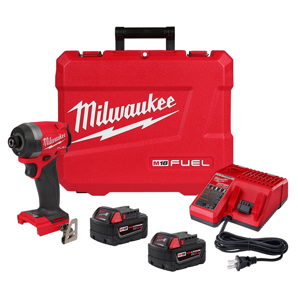 Milwaukee 2953-22 M18 FUEL™ 1/4" Hex Impact Driver Kit - kit contents