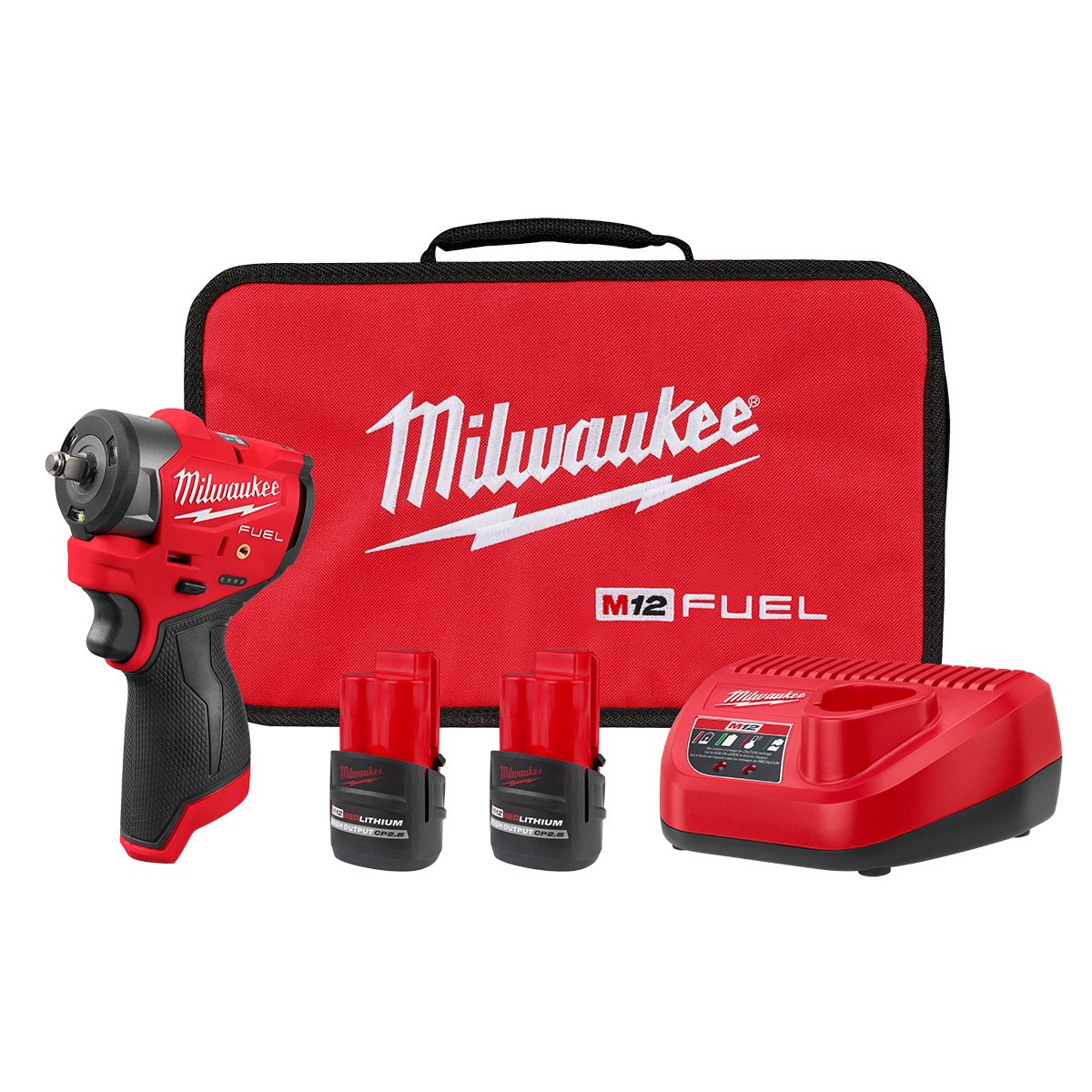Milwaukee 3049-22 M12 FUEL™ 3/8" Subcompact Impact Wrench w/ Friction Ring Kit - kit contents