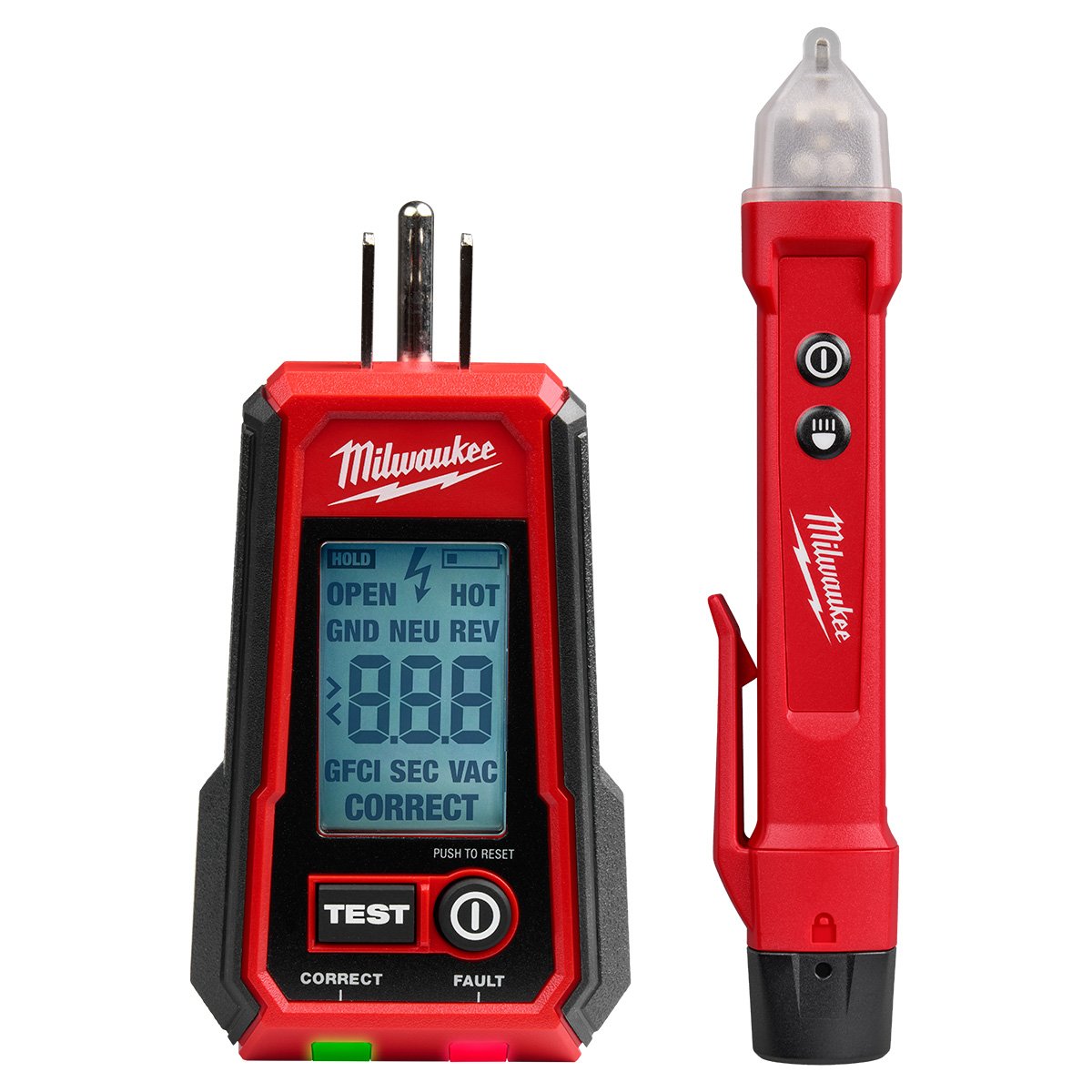 Milwaukee 3211-20 Digital GFCI Receptacle Tester and Voltage Detector Kit with LED - kit contents