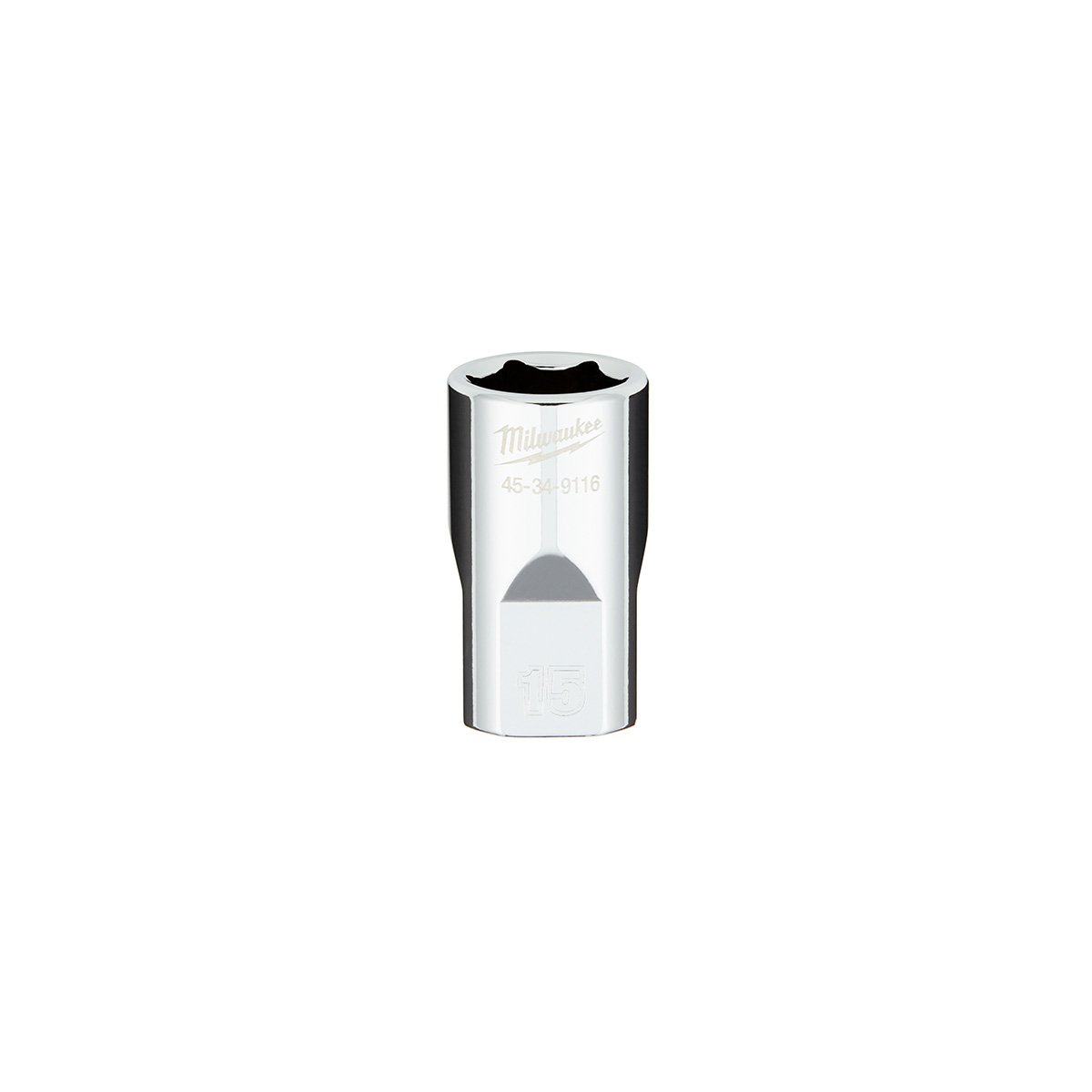 Milwaukee 45-34-9116 1/2 in. Drive 15MM Metric 6-Point Socket with FOUR FLAT™ Sides - product view