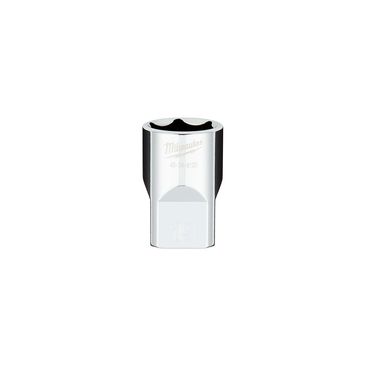 Milwaukee 45-34-9120 1/2 in. Drive 19MM Metric 6-Point Socket with FOUR FLAT™ Sides - product view