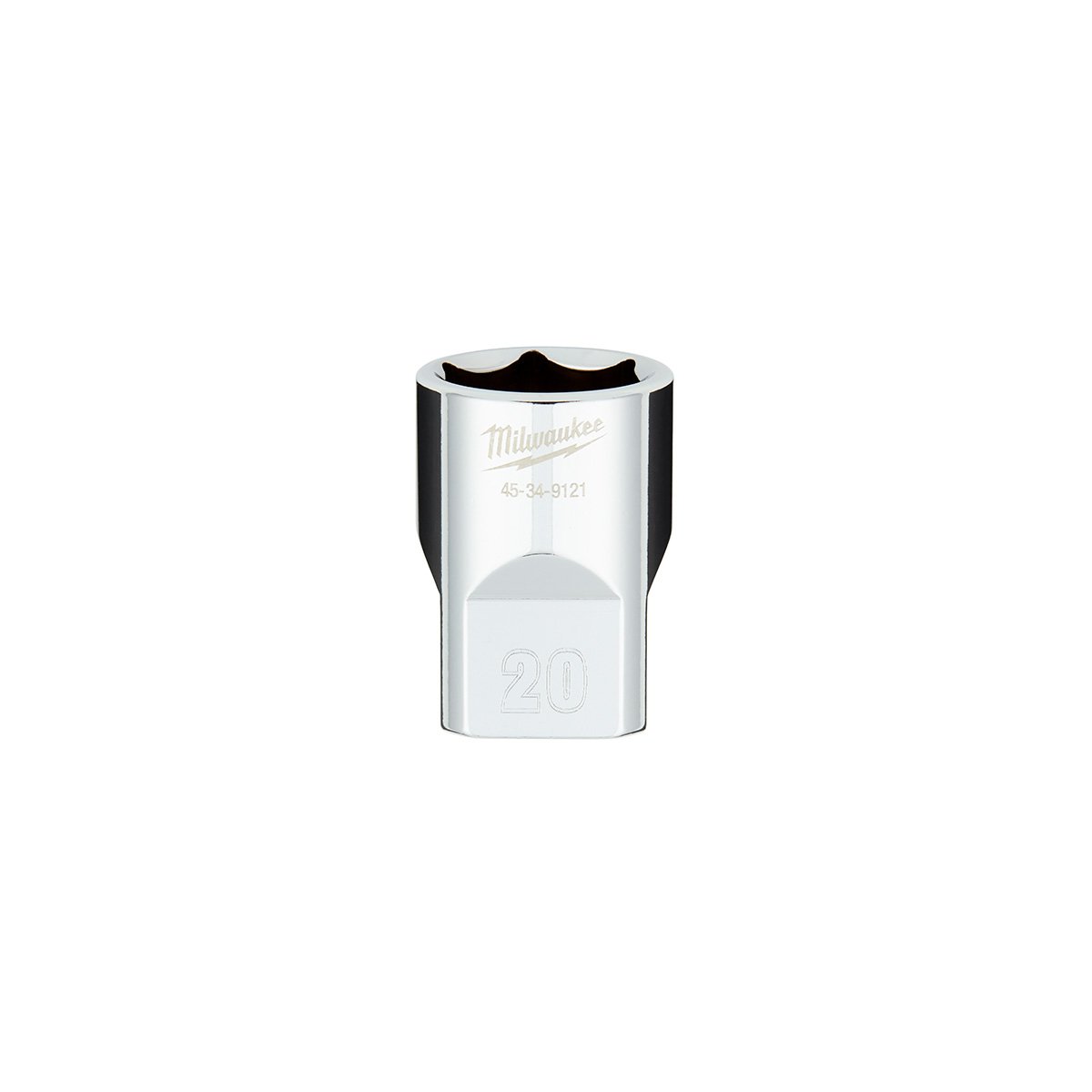 Milwaukee 45-34-9121 1/2 in. Drive 20MM Metric 6-Point Socket with FOUR FLAT™ Sides - product view
