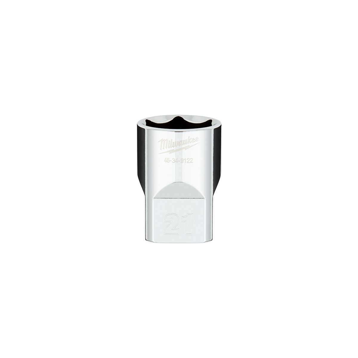 Milwaukee 45-34-9122 1/2 in. Drive 21MM Metric 6-Point Socket with FOUR FLAT™ Sides - product view