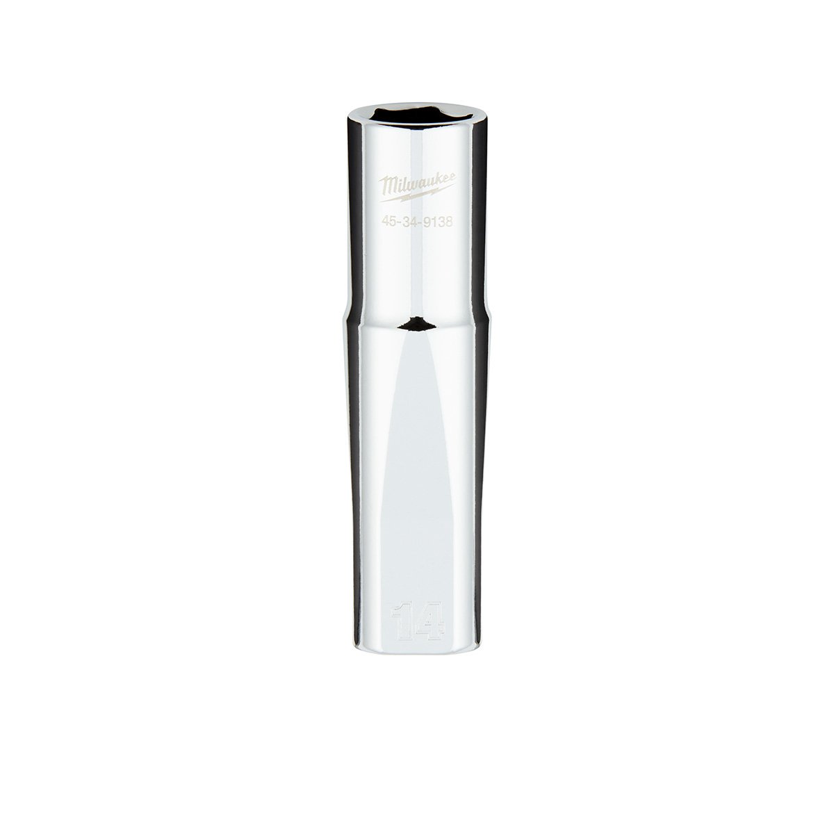 Milwaukee 45-34-9138 1/2 in. Drive 14MM Metric 6-Point Deep Socket with FOUR FLAT™ Sides - product view