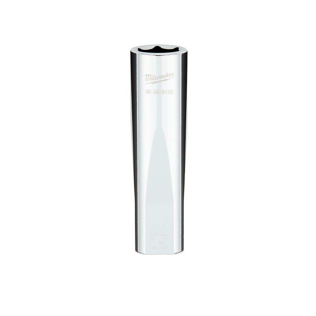Milwaukee 45-34-9139 1/2 in. Drive 15MM Metric 6-Point Deep Socket with FOUR FLAT™ Sides - product view