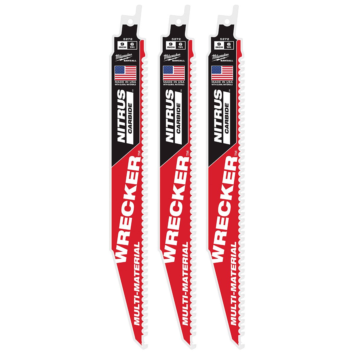 Milwaukee 48-00-5372 9" THE WRECKER™ with NITRUS CARBIDE™ 3PK - product view