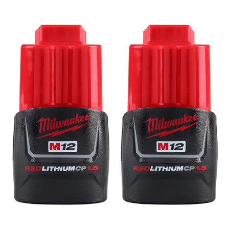 Milwaukee 48-11-2411 M12™ REDLITHIUM™ 1.5Ah Compact Battery Pack (2 Piece) - product view