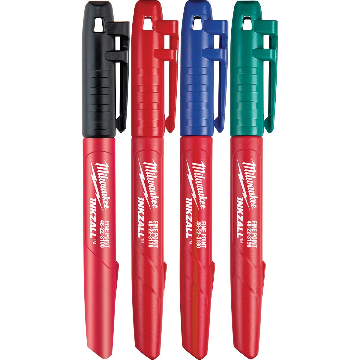 Milwaukee 48-22-3106 INKZALL™ Fine Point Colored Markers (4 Pack) - product view