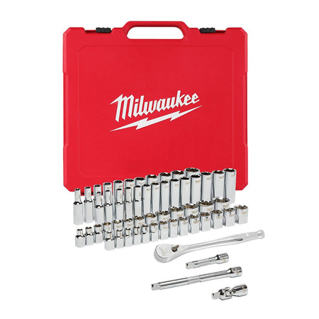Milwaukee 48-22-9008 3/8 in. Drive 56 pc. Ratchet & Socket Set - SAE & Metric - product view