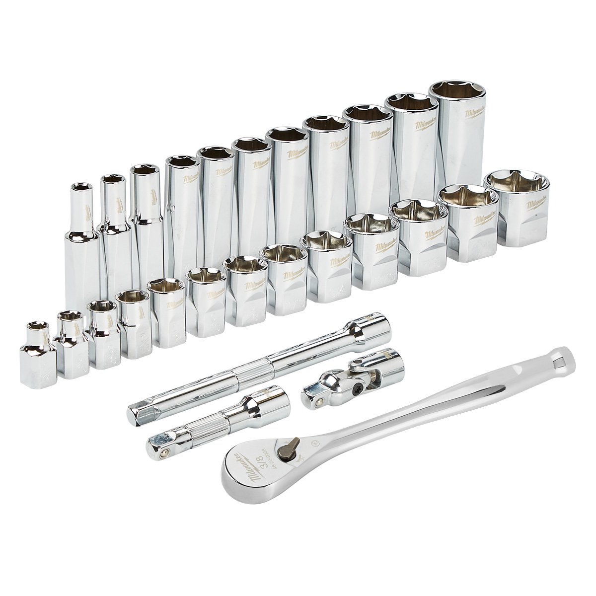 Milwaukee 48-22-9408 3/8 in. Drive 28 pc. Ratchet & Socket Set- SAE - product view