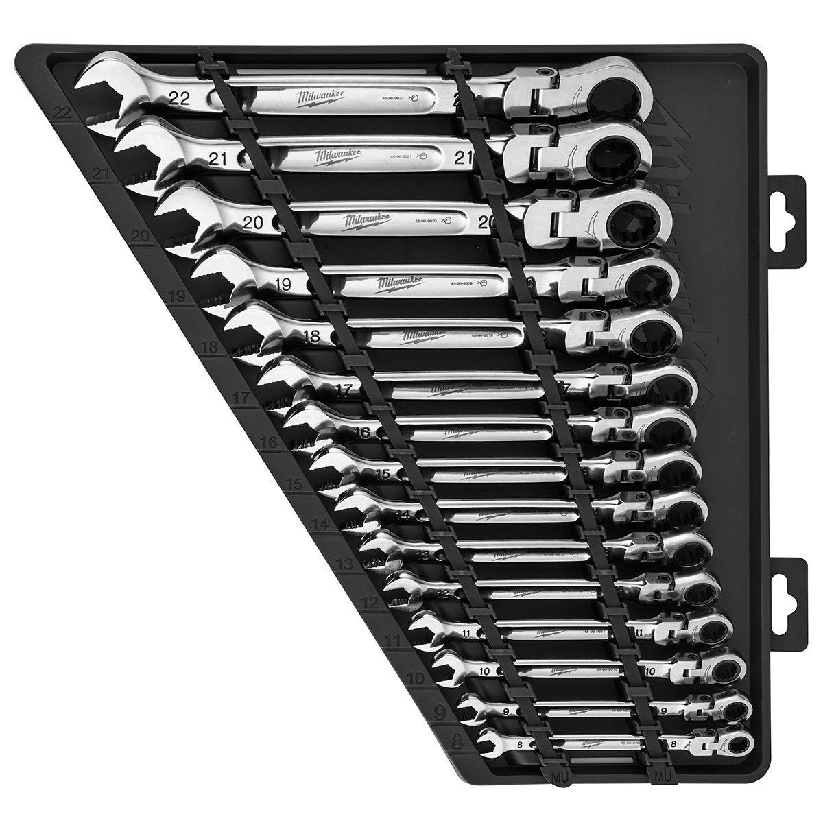 Milwaukee 48-22-9513 15pc Metric Flex Head Ratcheting Combination Wrench Set - product view
