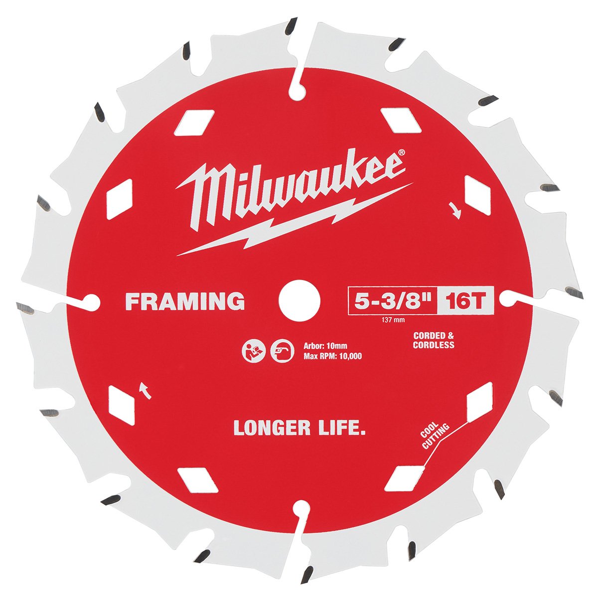 Milwaukee 48-40-0522 5-3/8 in. 16T Framing Circular Saw Blade - product view