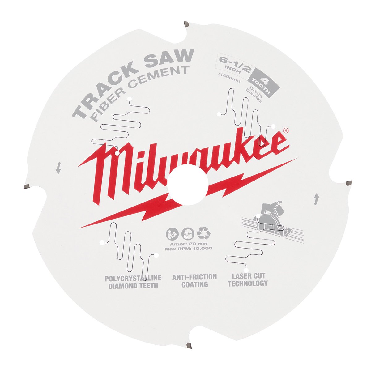 Milwaukee 48-40-0670 6-1/2” 4T Fiber Cement Track Saw Blade - product view