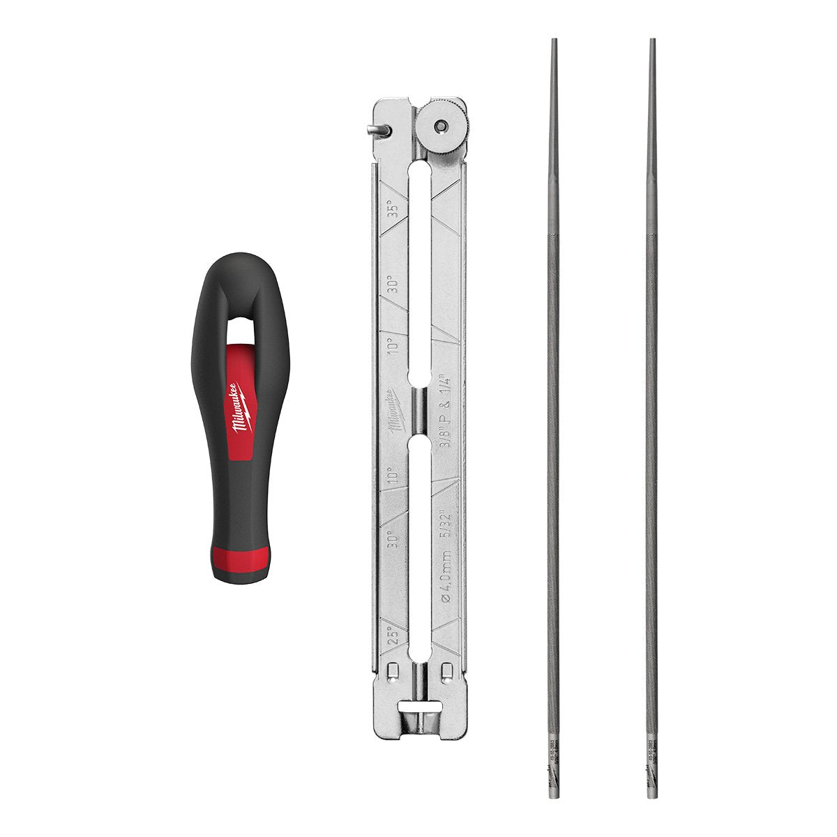Milwaukee 49-16-2881 4-Piece 5/32" Saw Chain Sharpening Set - kit contents