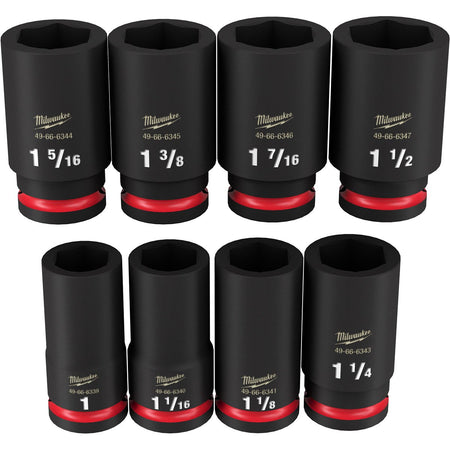 Milwaukee 49-66-7018 8PC SHOCKWAVE Impact Duty™ 3/4" Drive SAE Deep 6 Point Socket Set - product view
