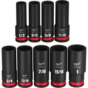 Milwaukee 49-66-7022 9PC SHOCKWAVE Impact Duty™ 1/2" Drive SAE Deep 6 Point Socket Set - product view