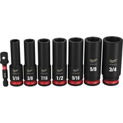 Milwaukee 49-66-7024 8PC SHOCKWAVE Impact Duty™ 3/8" Drive SAE Deep 6 Point Socket Set - product view