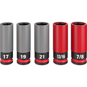 Milwaukee 49-66-7831 SHOCKWAVE Impact Duty™ 1/2 Drive SAE & Metric 5PC Lug Nut Wheel Socket Set - product view