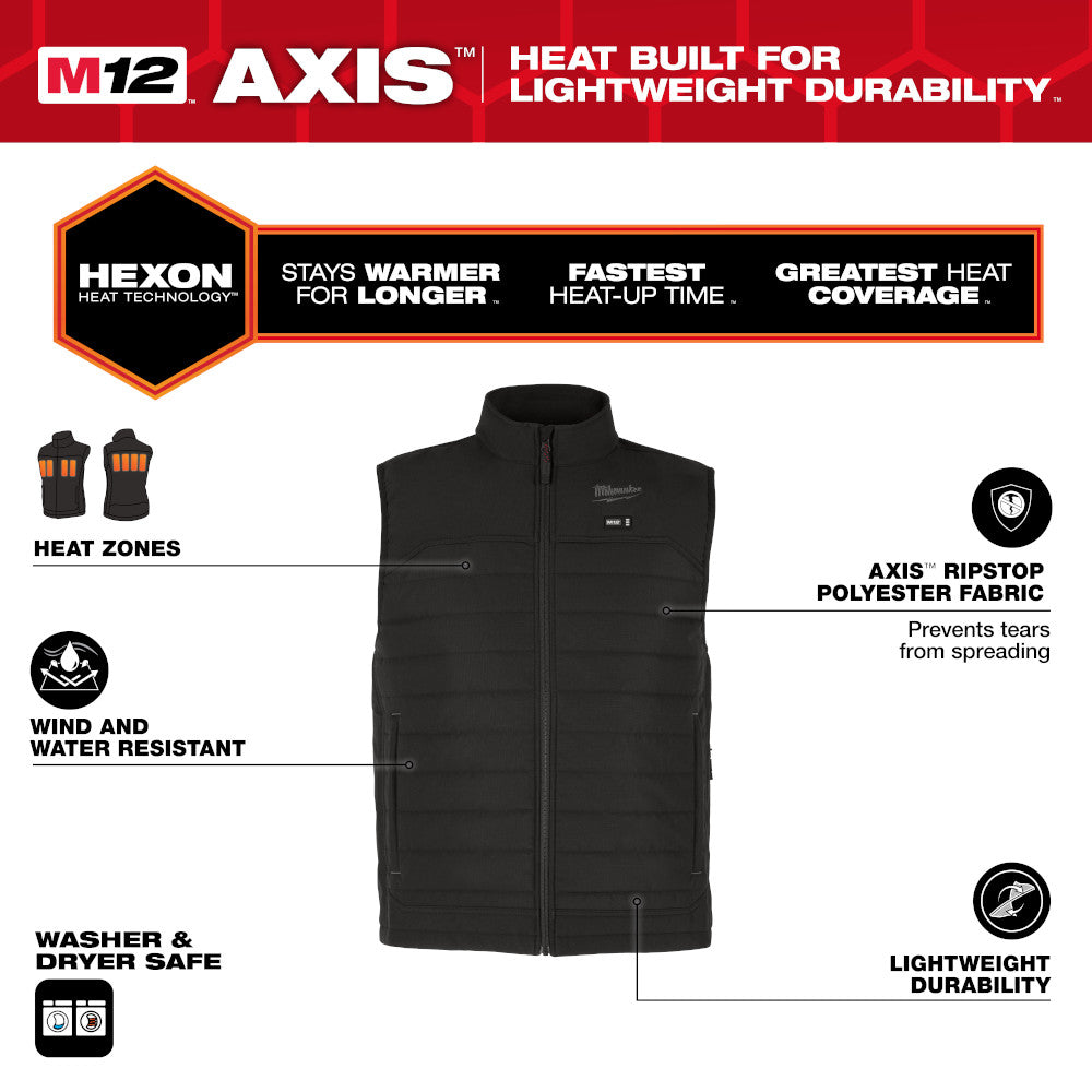 Milwaukee M300N-213X - Gilet chauffant M12™ AXIS™ - Marron 3X