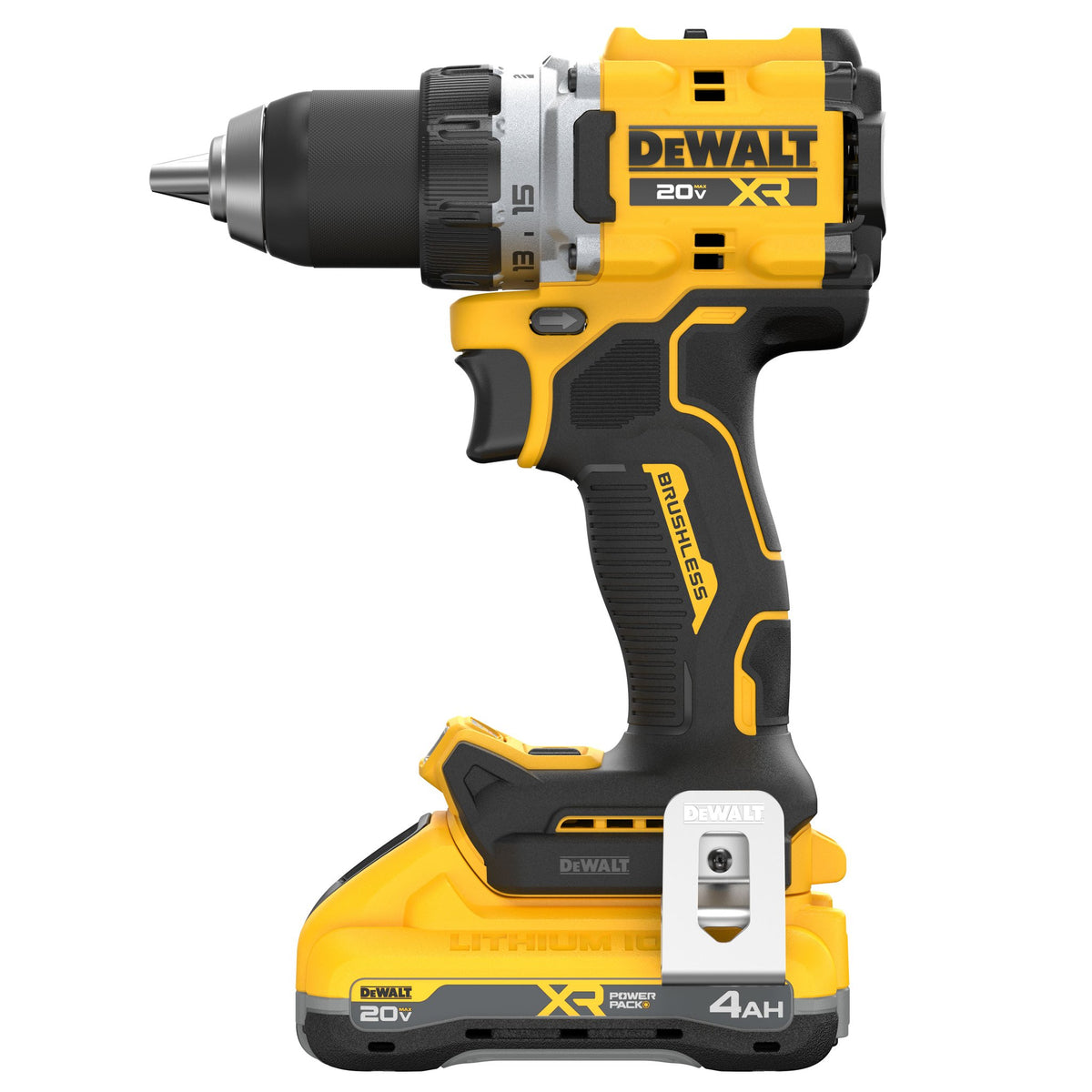 DEWALT DCD801QQ2 20V MAX XR Brushless 1/2" Drill/Driver With Anti-Rotation Kit - product view