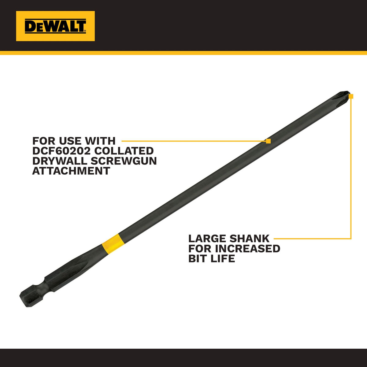 DEWALT DCF6202PH2-5 Phillips Drywall Collator Bits (5 PK) - feature callout