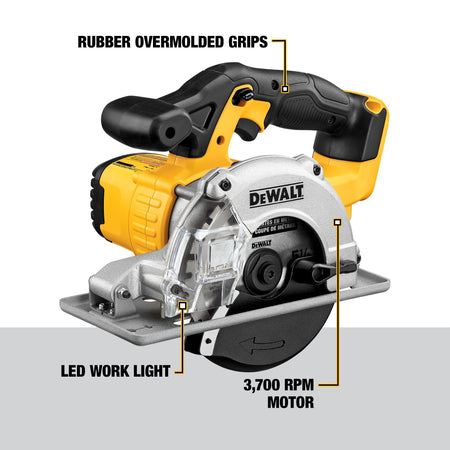 DEWALT DCS373B 20V Max* 5-1/2-Inch Circular Saw, Metal Cutting, Tool Only - feature callout