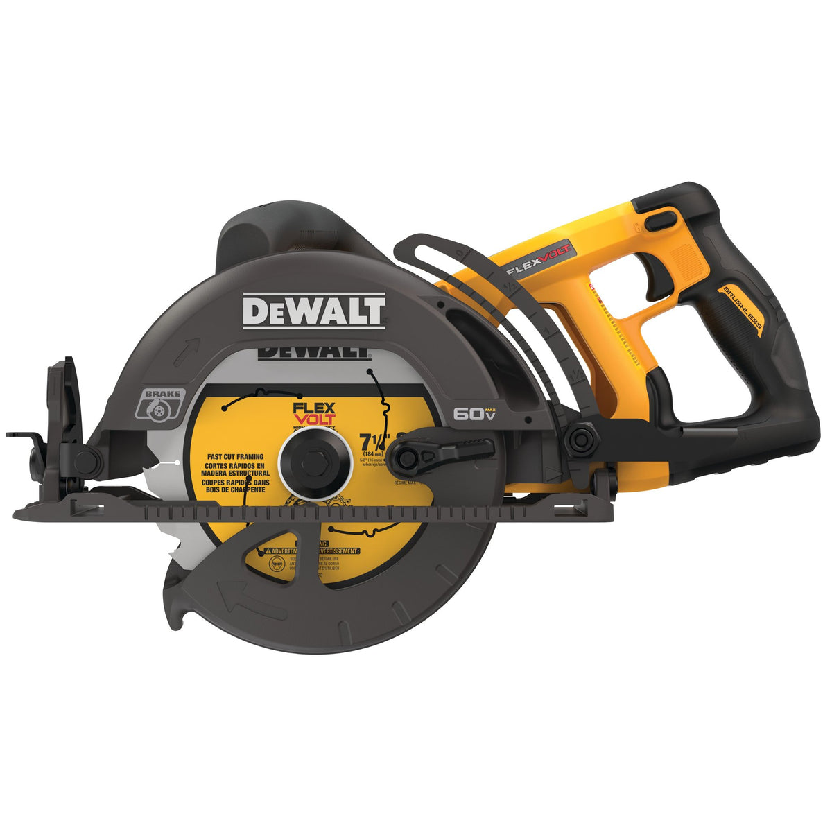 DEWALT DCS577B FLEXVOLT 60V MAX* Circular Saw For Framing, 7-1/4-Inch, Tool Only - product view