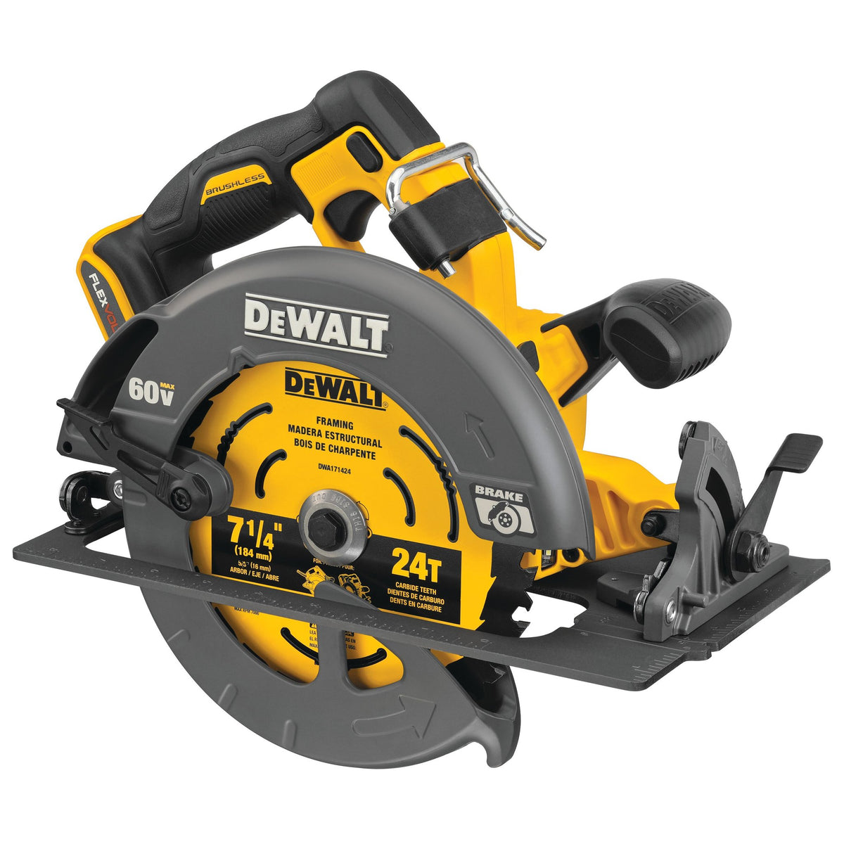 DEWALT DCS578B Flexvolt 60V Max Brushless7-1/4 In. Cordless Circular Saw With Brake (Tool Only) - product view
