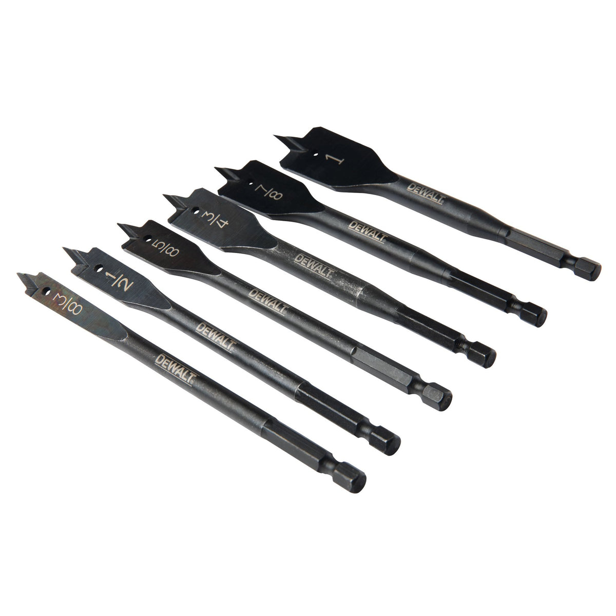 DEWALT DW1587 Drill Bit Set, Spade Bits, Assorted, 3/8-Inch To 1-Inch, 6-Piece - product view
