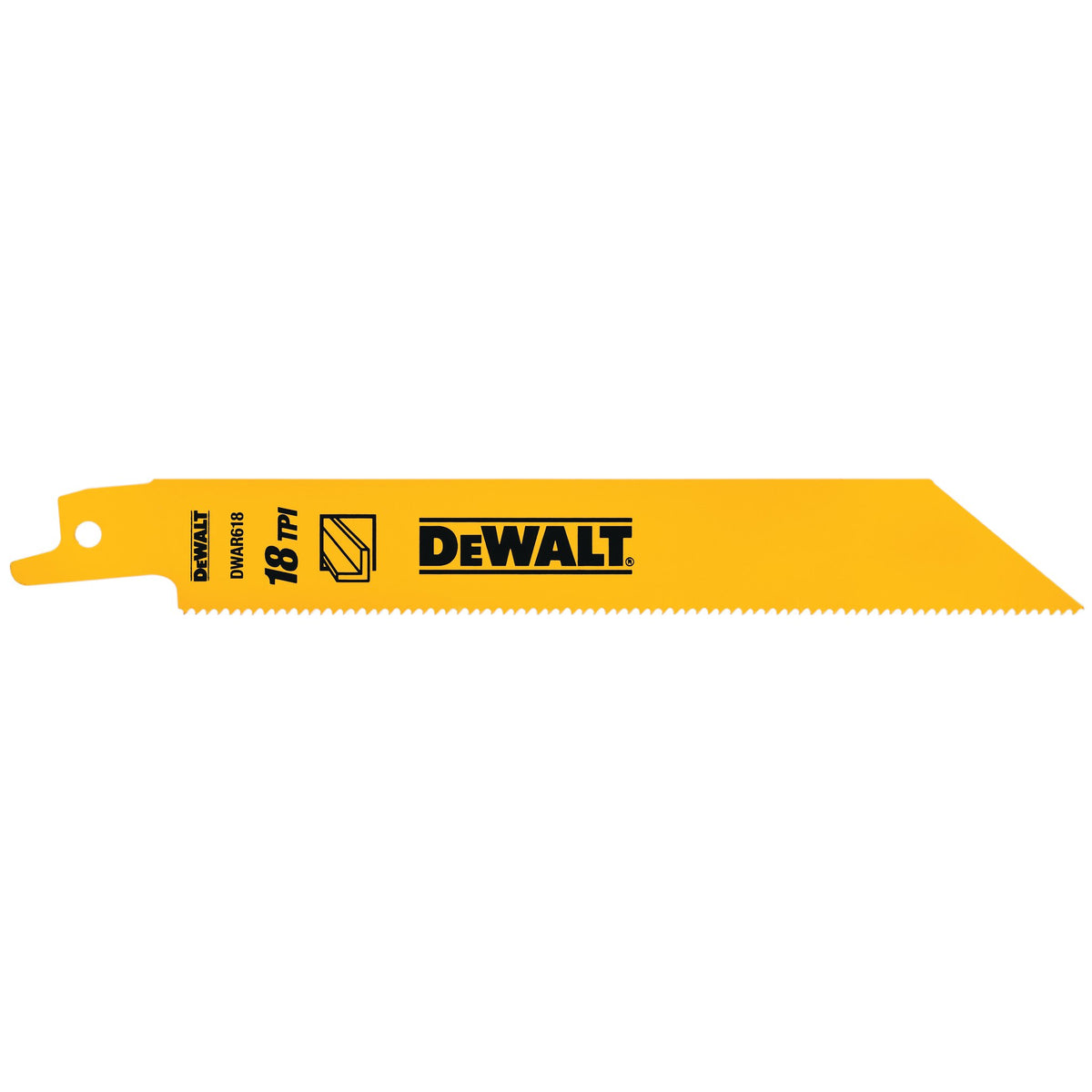 DEWALT DW4811 Reciprocating Saw Blades, Bi-Metal, 6-Inch, 18 Tpi, 5-Pack - product view