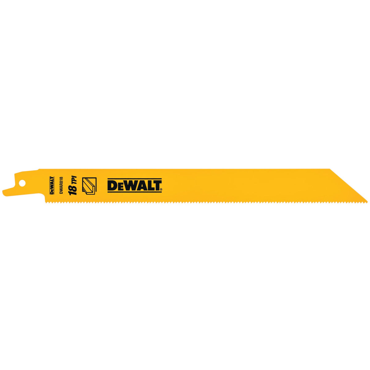 DEWALT DW4821 8-Inch 18 TPI Bi-Metal Reciprocating Saw Blade (5-Pack) - product view