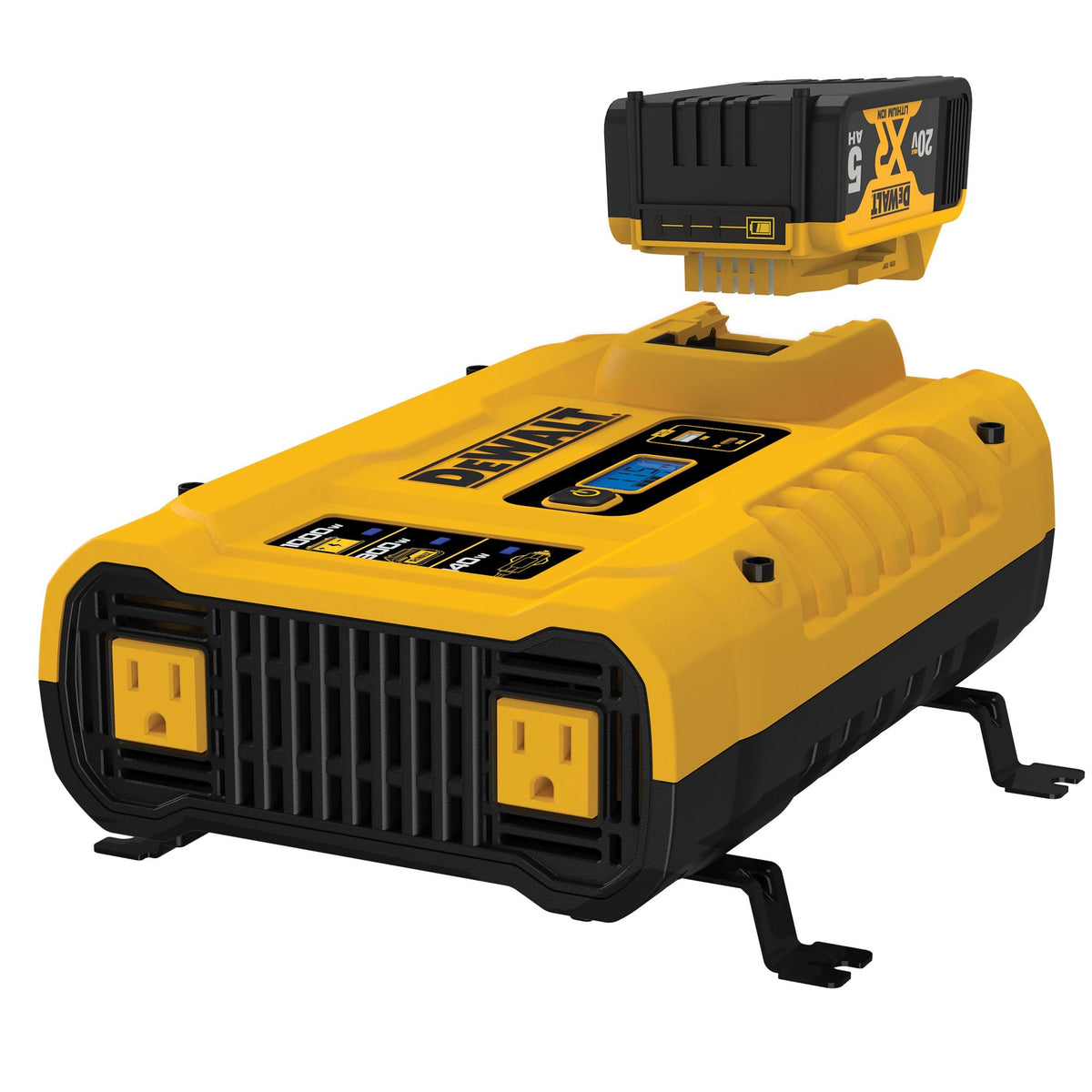 DEWALT DXAEPIP3W-CA 3-Way 1000-Watt Power Inverter Compatible with 20-Volt XR 5 AH Lithium-Ion Battery (Not In - product view