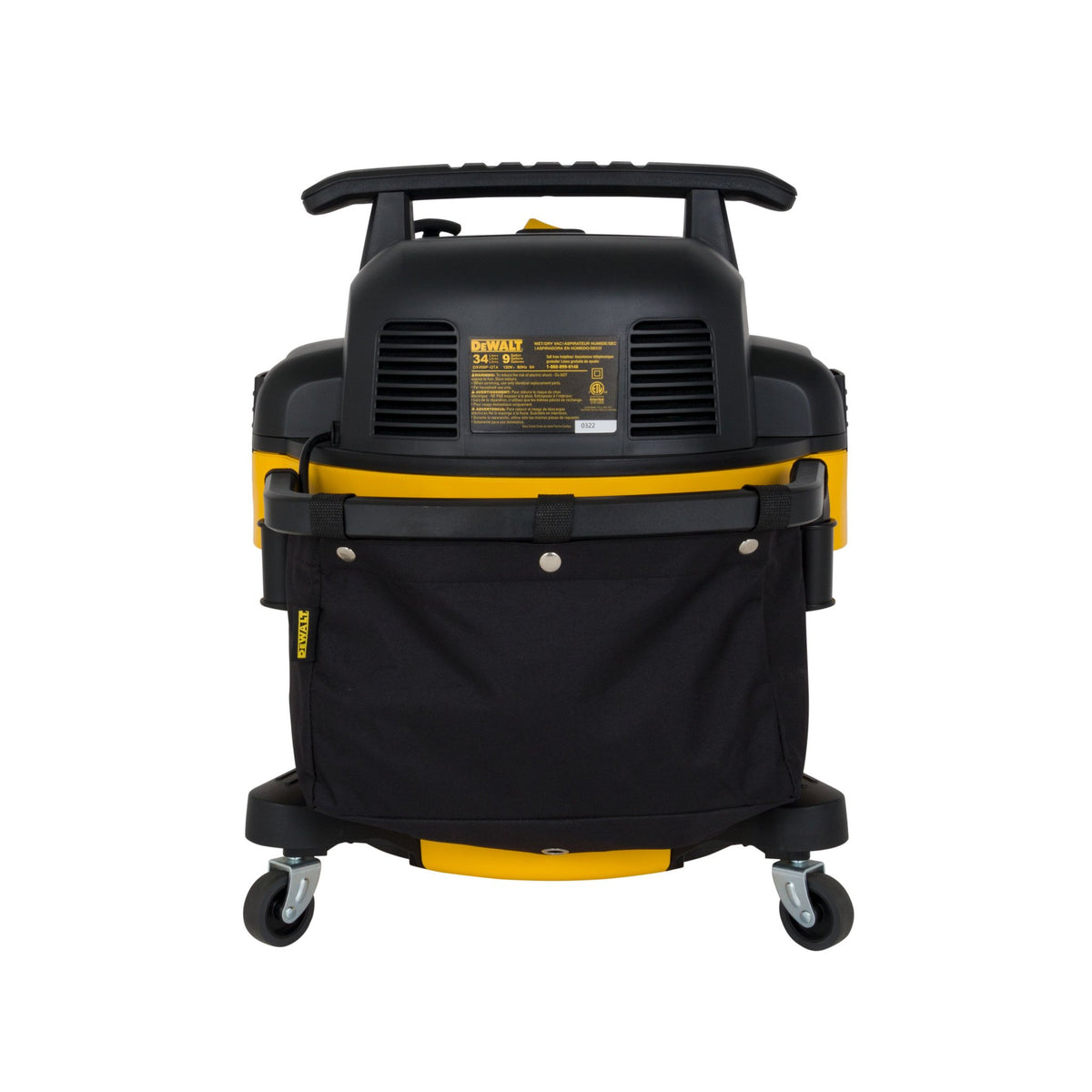 DEWALT DXV09P-QTA 9 Gallon 5.0 PHP STEALTHSONIC QUIET VACUUM - product view