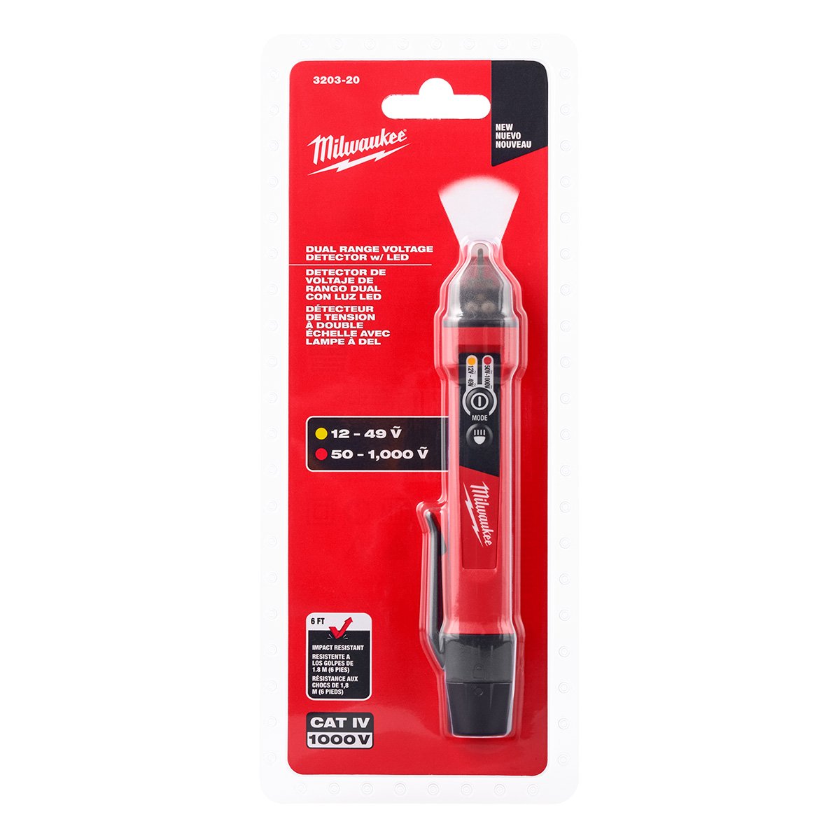 Milwaukee 3203-20 Dual Range Non-Contact Voltage Detector with LED - product view