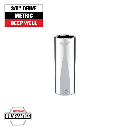 Milwaukee 45-34-0117 3/8 in. Drive 17mm Metric 6-Point Deep Socket - feature callout