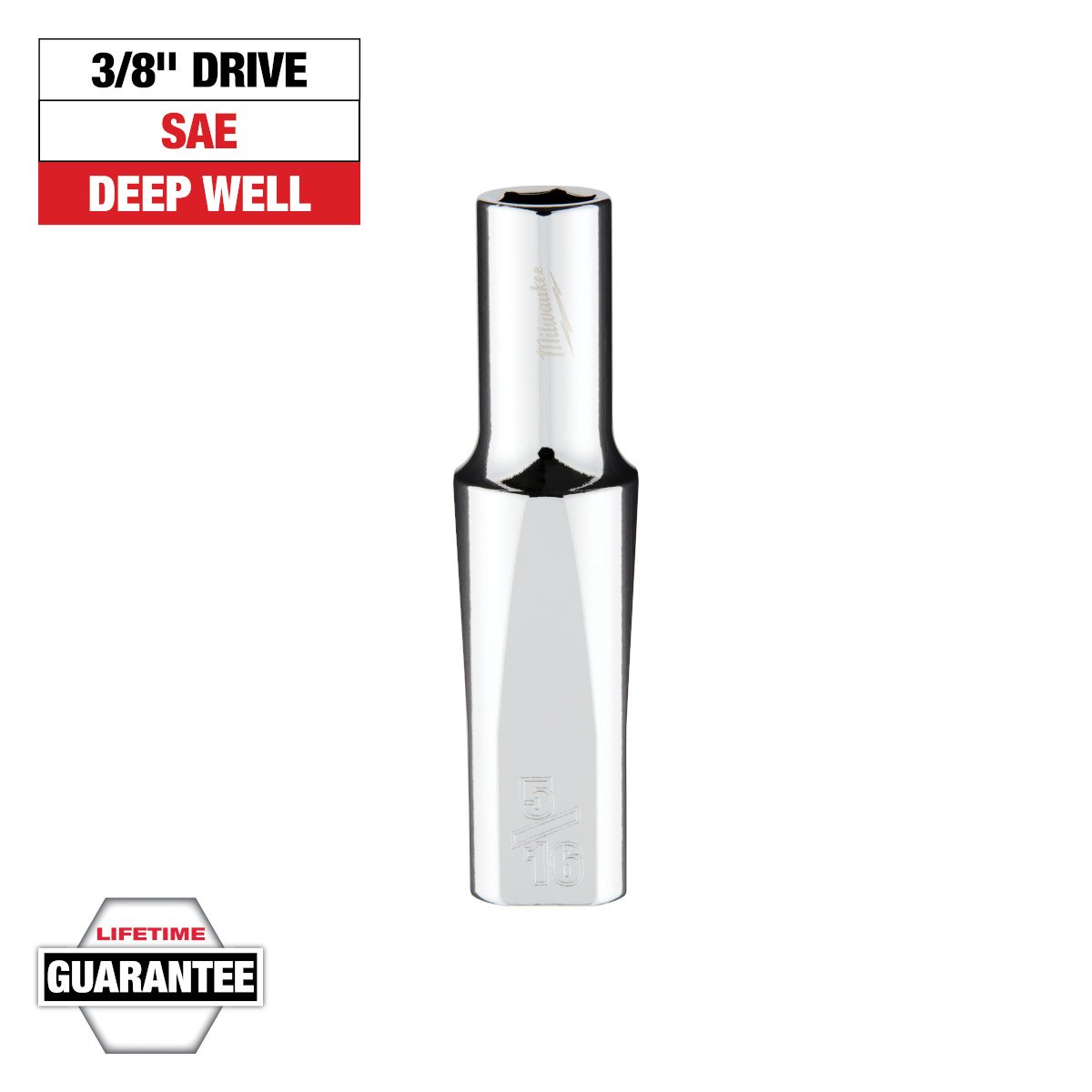 Milwaukee 45-34-3125 3/8 in. Drive 5/16 in. SAE 6-Point Deep Socket - feature callout