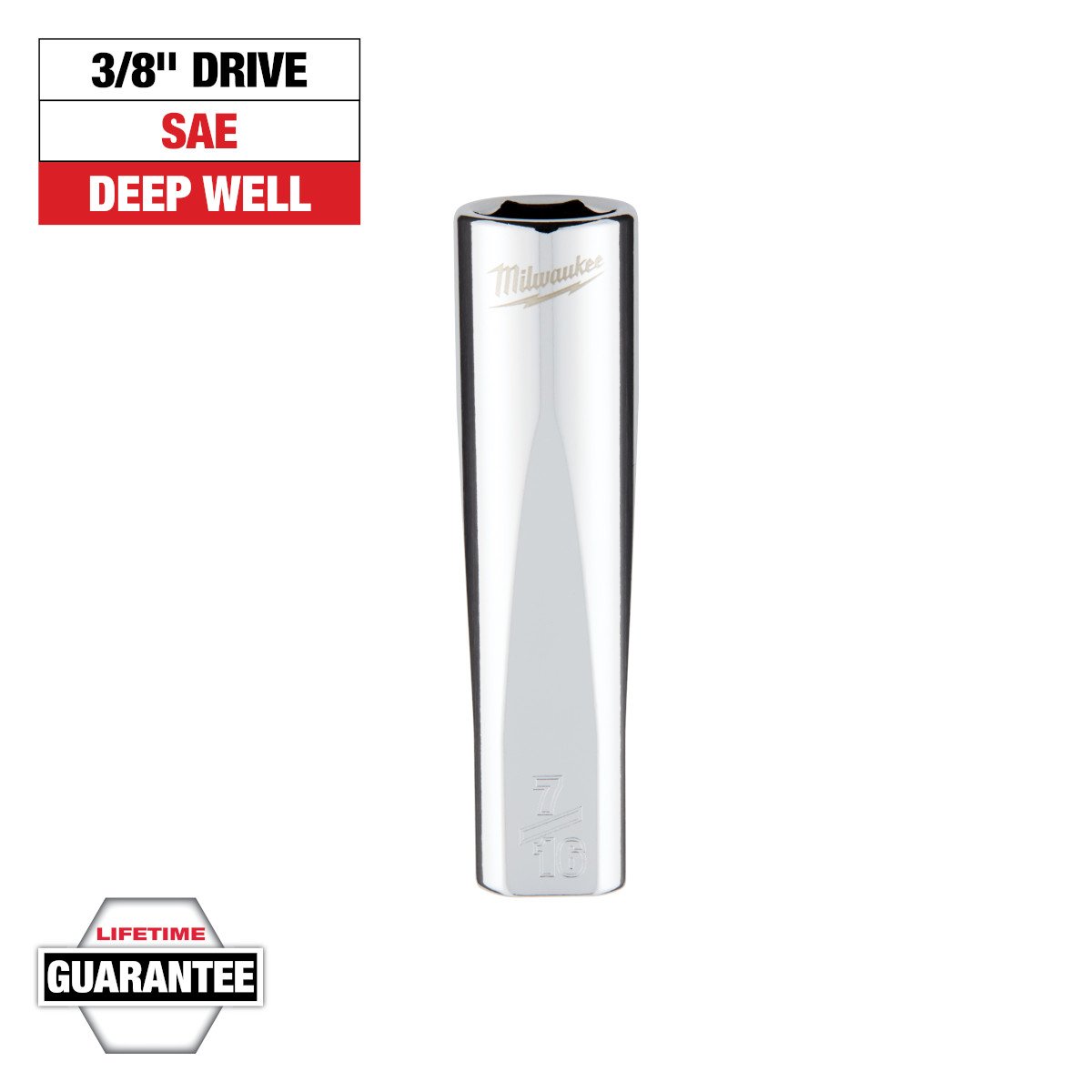 Milwaukee 45-34-4375 3/8 in. Drive 7/16 in. SAE 6-Point Deep Socket - feature callout