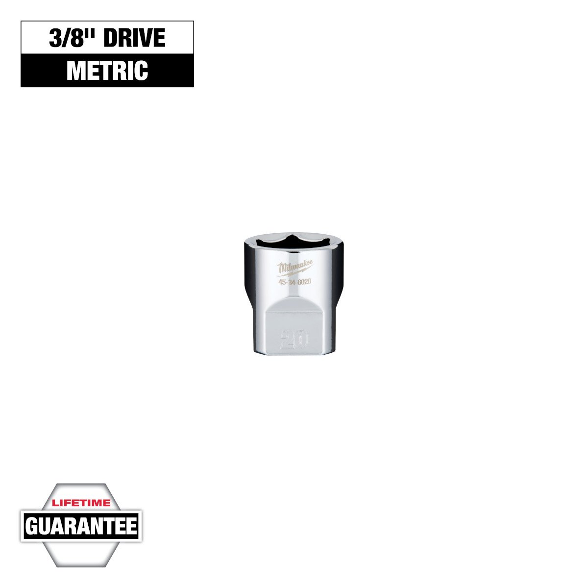 Milwaukee 45-34-8020 3/8" Drive 20mm Socket - feature callout