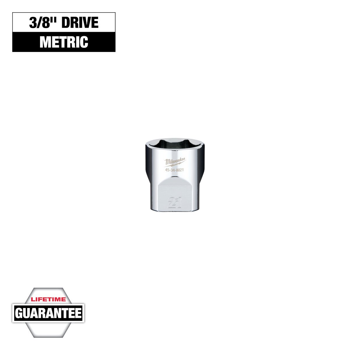 Milwaukee 45-34-8021 3/8" Drive 21mm Socket - feature callout