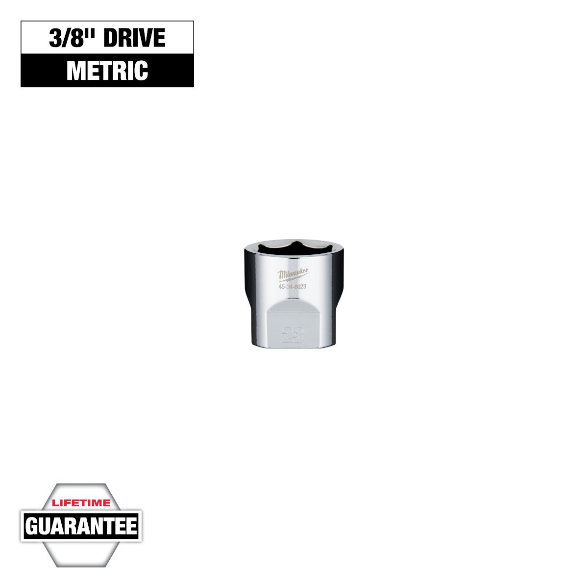 Milwaukee 45-34-8023 3/8" Drive 23mm Socket - feature callout