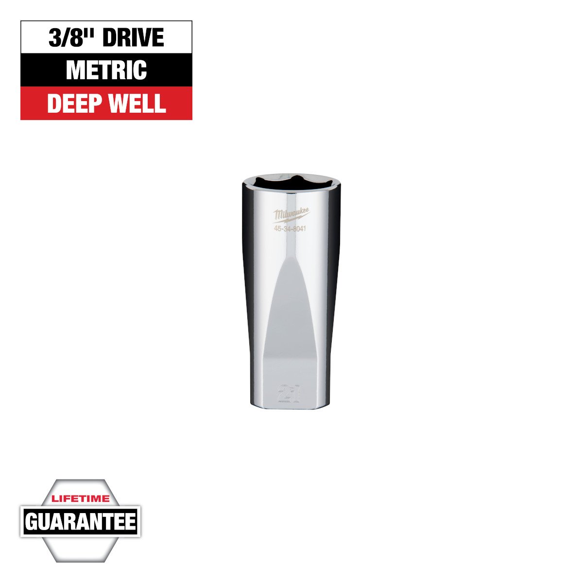 Milwaukee 45-34-8041 3/8" Drive 21mm Deep Socket - feature callout