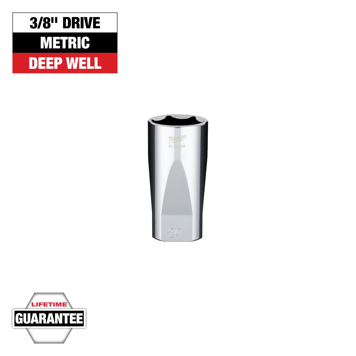 Milwaukee 45-34-8044 3/8" Drive 24mm Deep Socket - feature callout