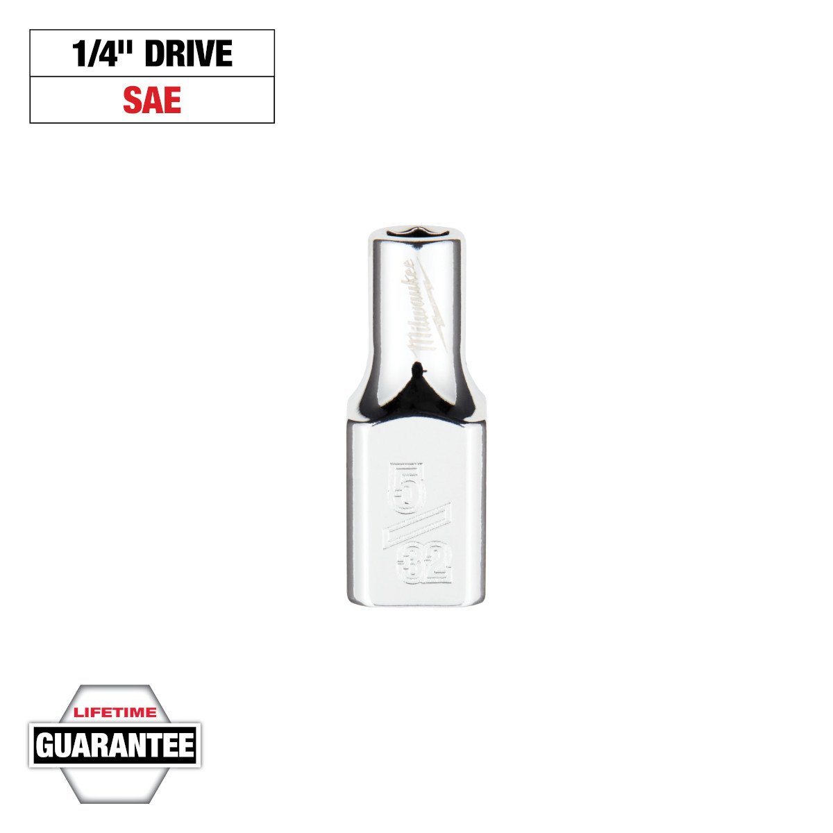 Milwaukee 45-34-9000 1/4 in. Drive 5/32 in. SAE 6-Point Socket - feature callout