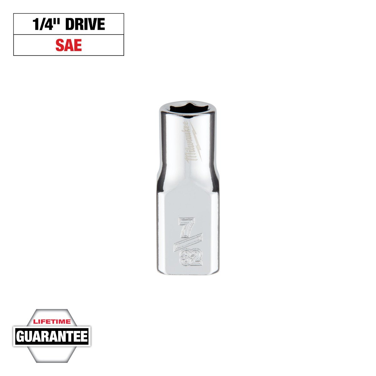 Milwaukee 45-34-9002 1/4 in. Drive 7/32 in. SAE 6-Point Socket - feature callout