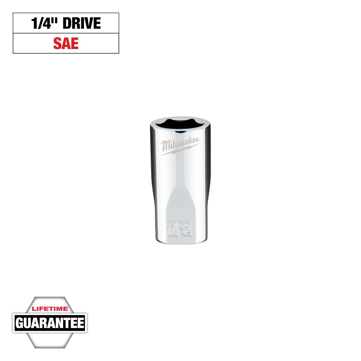 Milwaukee 45-34-9006 1/4 in. Drive 11/32 in. SAE 6-Point Socket - feature callout