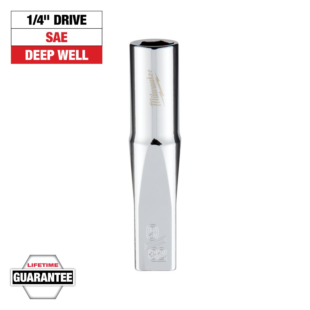 Milwaukee 45-34-9015 1/4 in. Drive 9/32 in. SAE 6-Point Deep Socket - feature callout