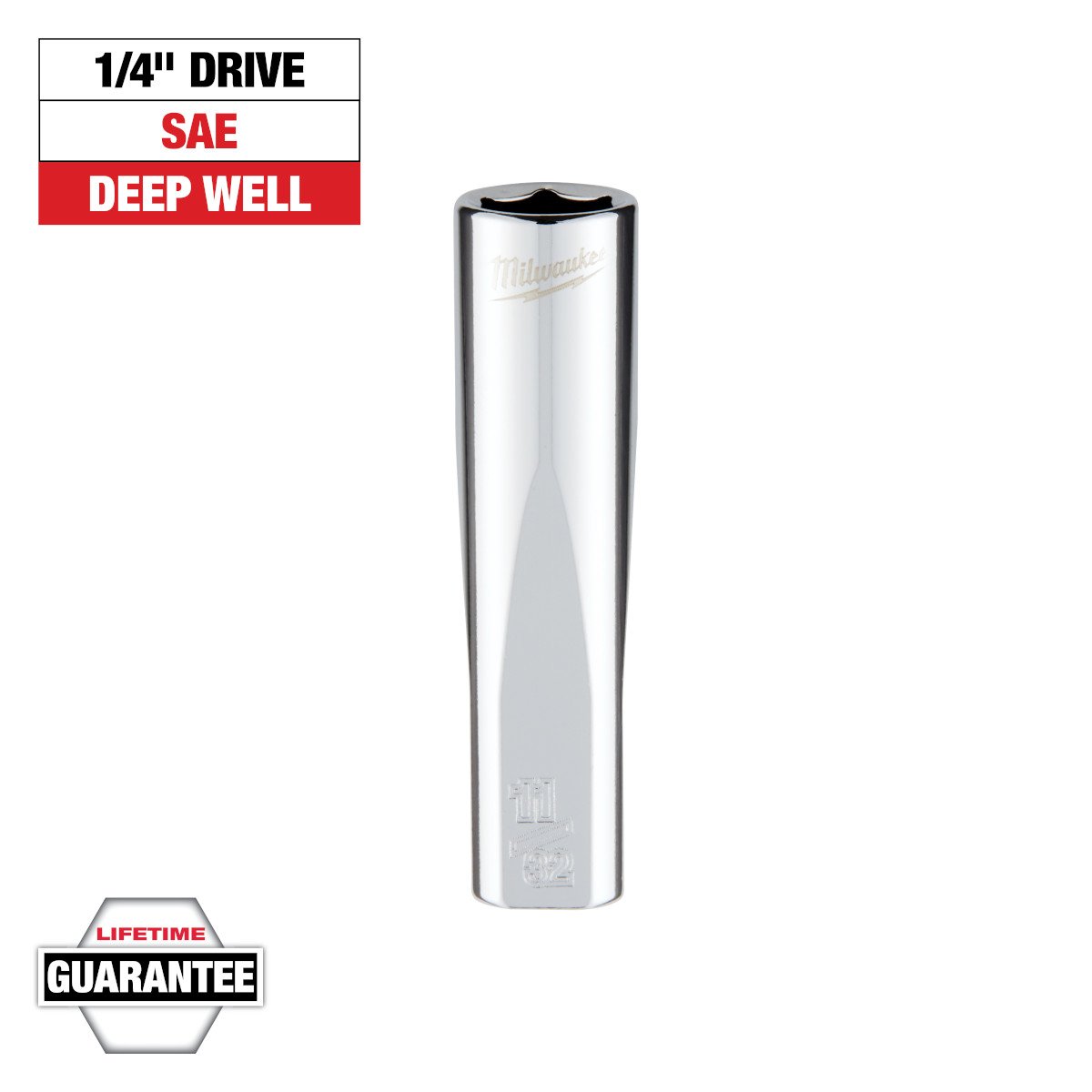 Milwaukee 45-34-9017 1/4 in. Drive 11/32 in. SAE 6-Point Deep Socket - feature callout